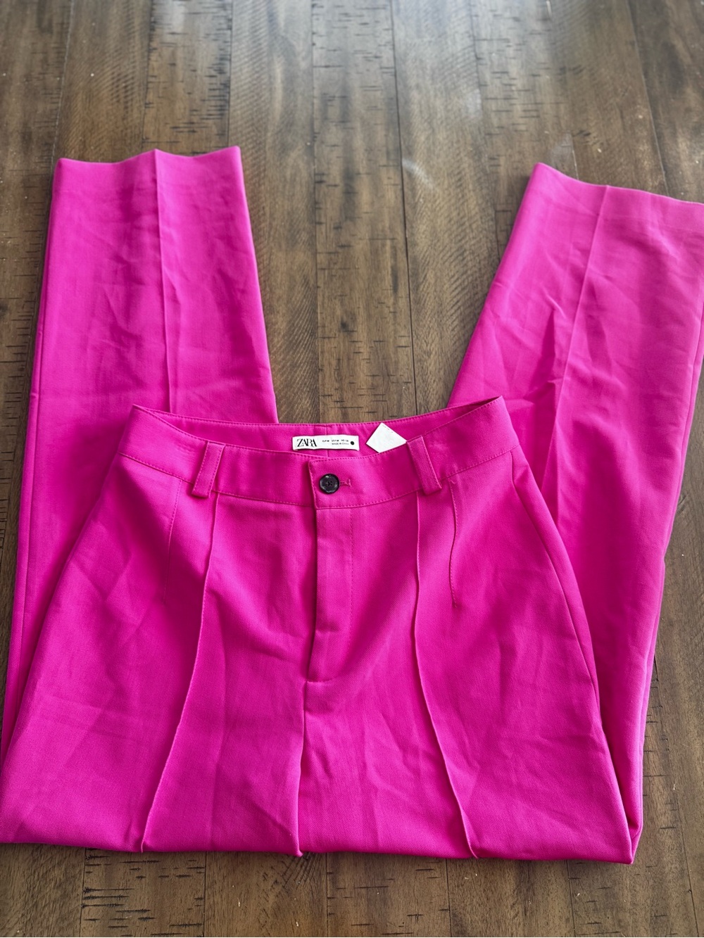 Zara Wide-Leg Trousers in Bright Pink - Picture 7 of 10